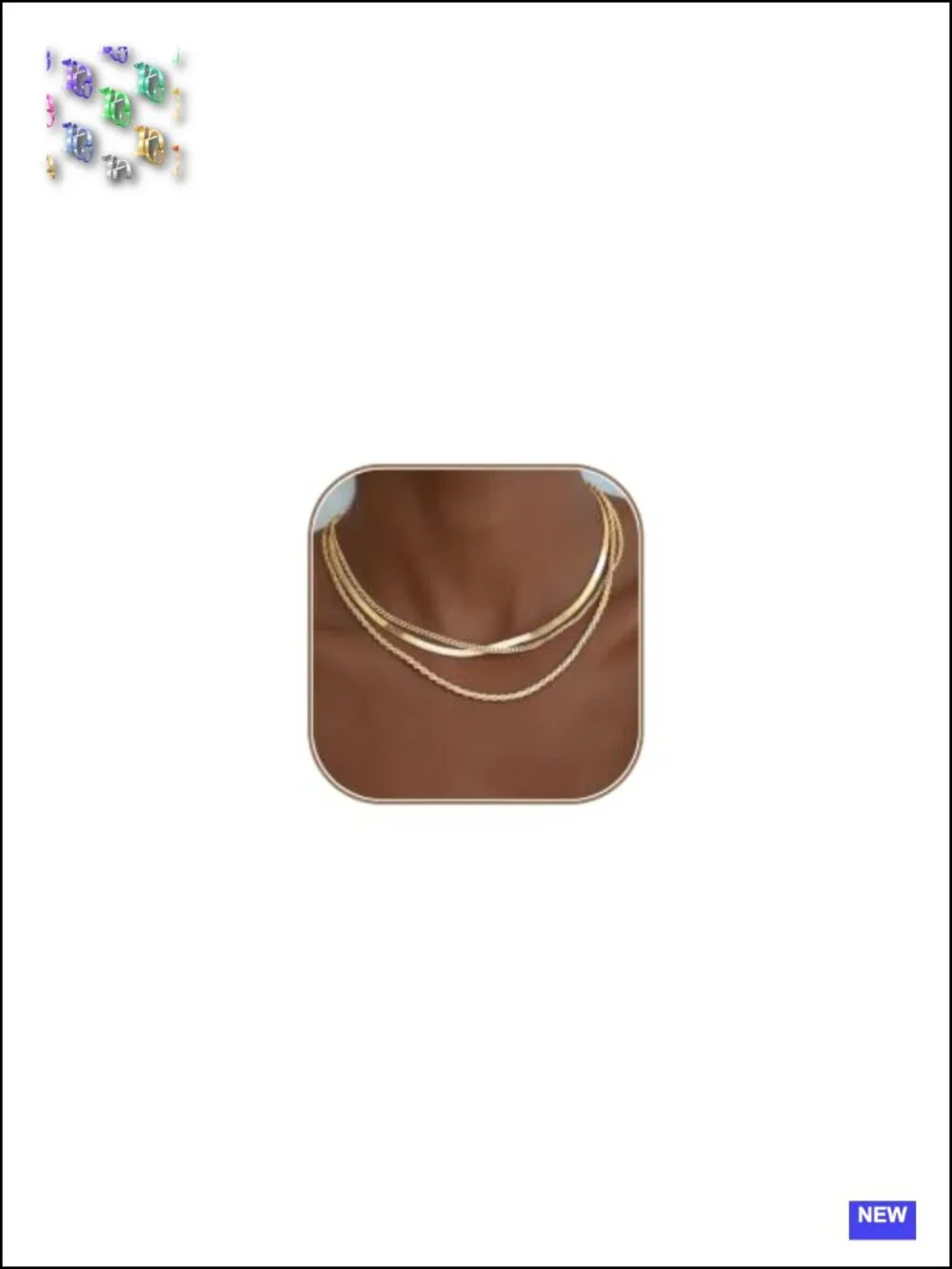 S925 Sterling Silver Plated Layered Necklace Set, 3 Piece Herringbone Rope
